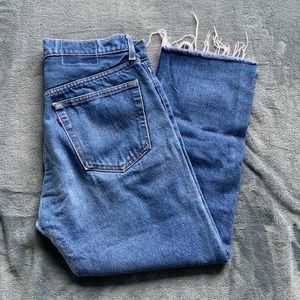 Vintage Levi’s High-Rise Straight Leg Cut Off Jeans